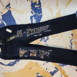 DG2 sequin dark denim jeans